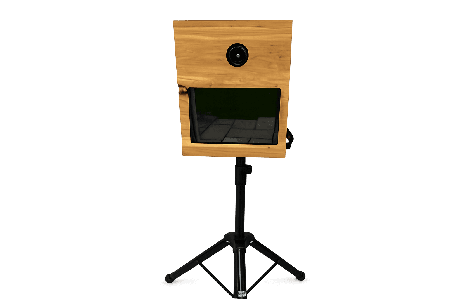 Eventify Fotobox aus Holz auf Stativ